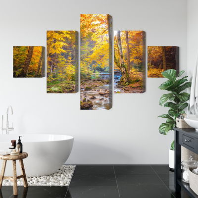 Ljuddämpande tavla - 3d autumn forest landscape