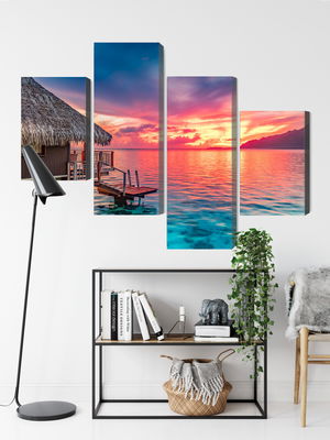 Ljuddämpande tavla - Sunset over the south pacific