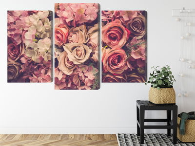 Ljuddämpande tavla - Delicate colorful 3d flowers