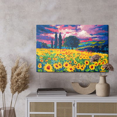 Ljuddämpande tavla - A field of sunflowers as