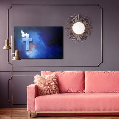 Ljuddämpande tavla - Dove above the cross