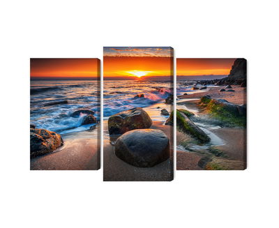 Ljuddämpande tavla - 3d beach sunset