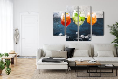 Ljuddämpande tavla - Glasses with summer cocktails