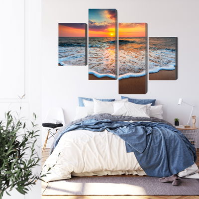 Ljuddämpande tavla - Sunset on the sea 3d