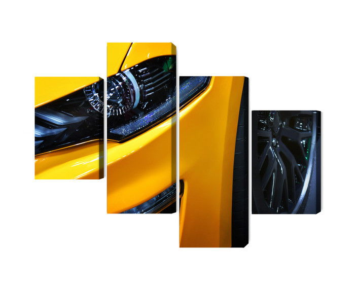 Ljuddämpande tavla - Front of a yellow sports car