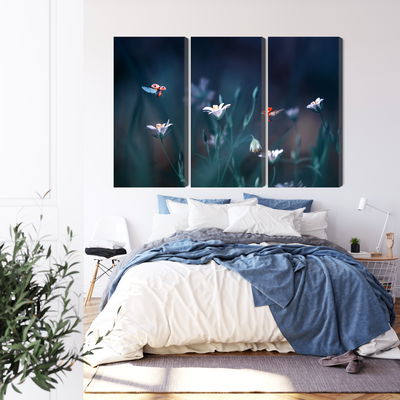 Ljuddämpande tavla - Ladybugs and wildflowers