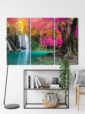 Ljuddämpande tavla - A beautiful forest waterfall