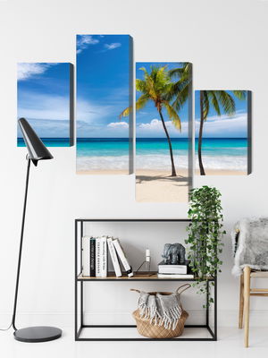 Ljuddämpande tavla - Caribbean beach 3d