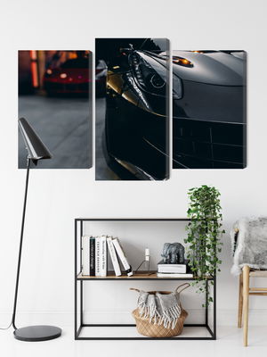 Ljuddämpande tavla - Front of a black sports car