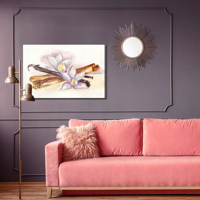 Ljuddämpande tavla - Vanilla sticks with flowers