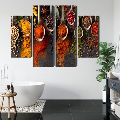 Ljuddämpande tavla - Spices on a black background