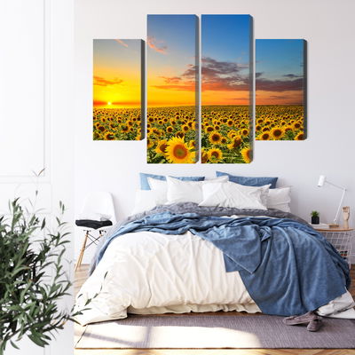 Ljuddämpande tavla - Sunset over a 3d sunflower