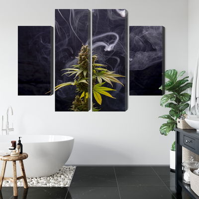 Ljuddämpande tavla - Cannabis plant on a smoky