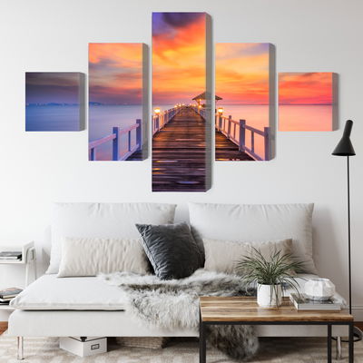 Ljuddämpande tavla - Sunset over the pier