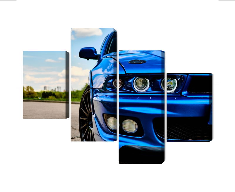 Ljuddämpande tavla - Front of a blue sports car