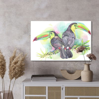 Ljuddämpande tavla - Watercolor parrots