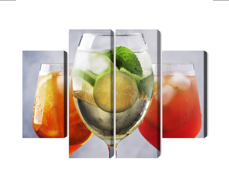 Ljuddämpande tavla - Set of summer cocktails