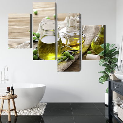 Ljuddämpande tavla - Olive oil with green olives