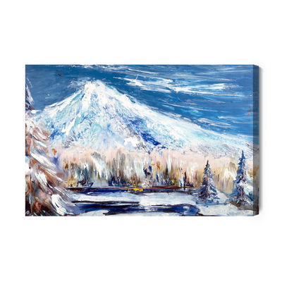 Ljuddämpande tavla - Winter mountain landscape