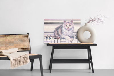 Ljuddämpande tavla - Cat on the piano