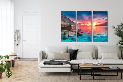 Ljuddämpande tavla - Sunset over the south pacific