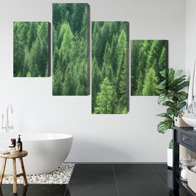 Ljuddämpande tavla - 3d green forest view