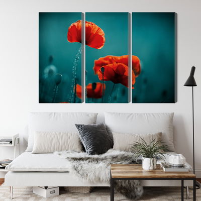 Ljuddämpande tavla - Macro poppies