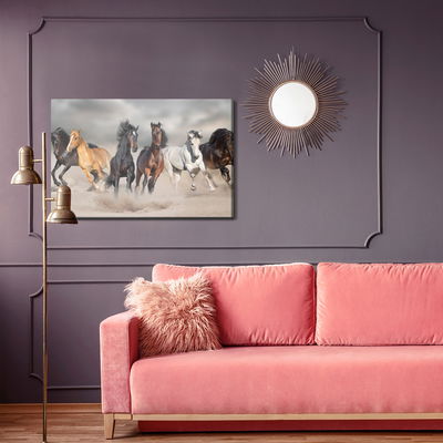 Ljuddämpande tavla - Horses by the sea