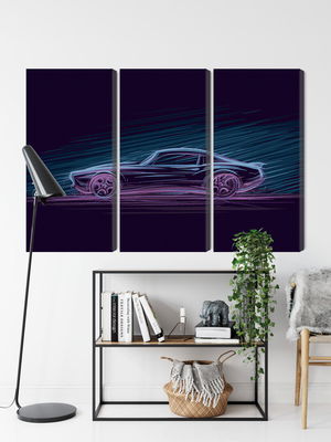 Ljuddämpande tavla - Neon muscle car