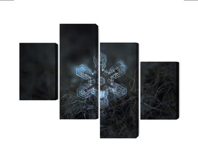 Ljuddämpande tavla - Snow flake in 3d macro scale