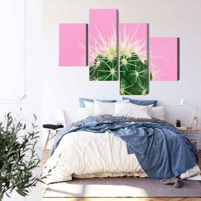 Ljuddämpande tavla - Cactus on a pink background