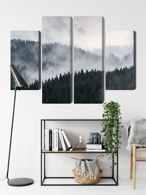 Ljuddämpande tavla - Misty 3d forest landscape