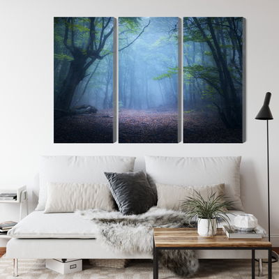 Ljuddämpande tavla - Hazy 3d forest landscape