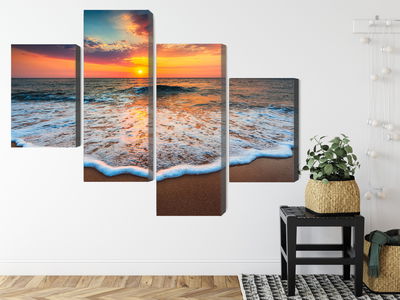 Ljuddämpande tavla - Sunset on the sea 3d