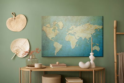 Ljuddämpande tavla - Decorative world map