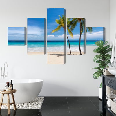 Ljuddämpande tavla - Caribbean beach 3d