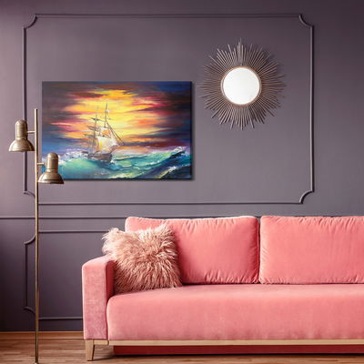 Ljuddämpande tavla - Rough sea and a ship