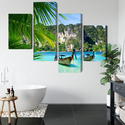 Ljuddämpande tavla - Tropical landscape 3d