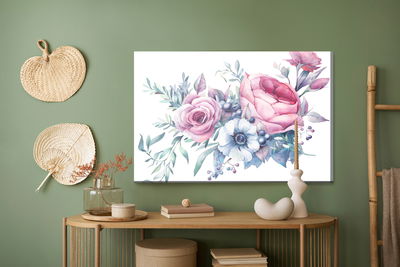 Ljuddämpande tavla - Roses, anemones and berries