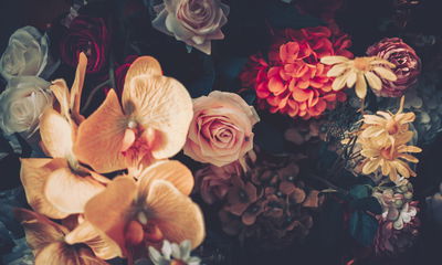 Ljuddämpande tavla - Multi-colored flowers