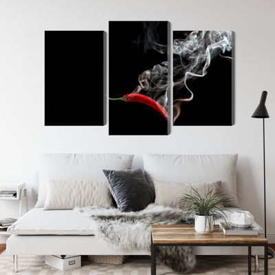 Ljuddämpande tavla - Red chili with smoke