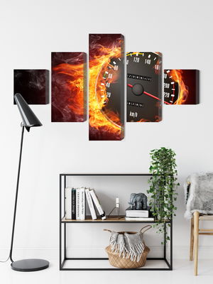 Ljuddämpande tavla - Speedometer in flames
