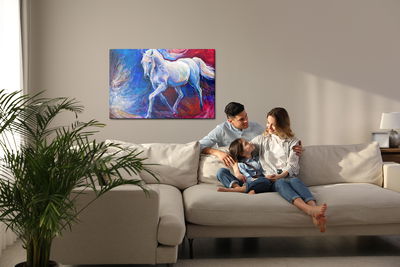 Ljuddämpande tavla - Horse on an abstract