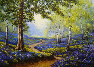 Ljuddämpande tavla - Path in the spring forest