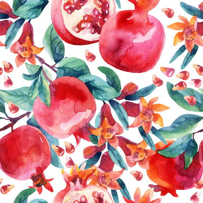 Ljuddämpande tavla - Pomegranates in watercolour