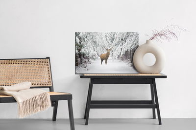 Ljuddämpande tavla - Deer in the winter forest