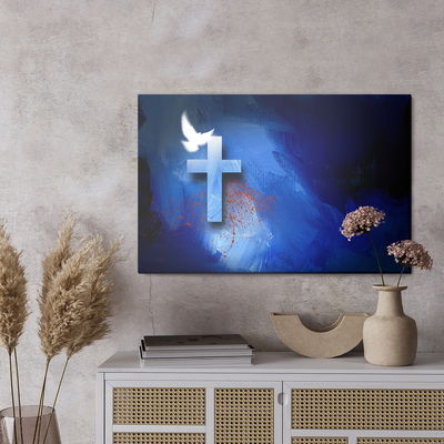 Ljuddämpande tavla - Dove above the cross