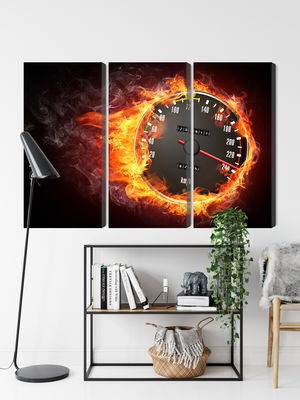 Ljuddämpande tavla - Speedometer in flames
