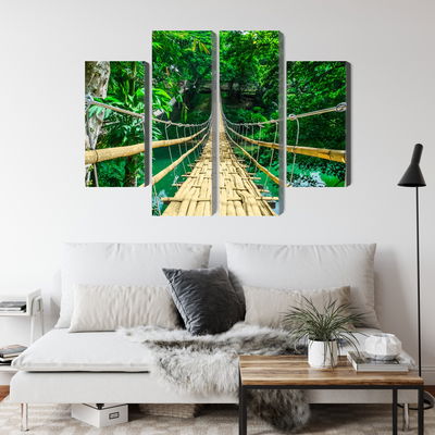 Ljuddämpande tavla - Bamboo bridge in the rain