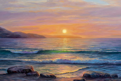 Ljuddämpande tavla - Sunrise and the sea